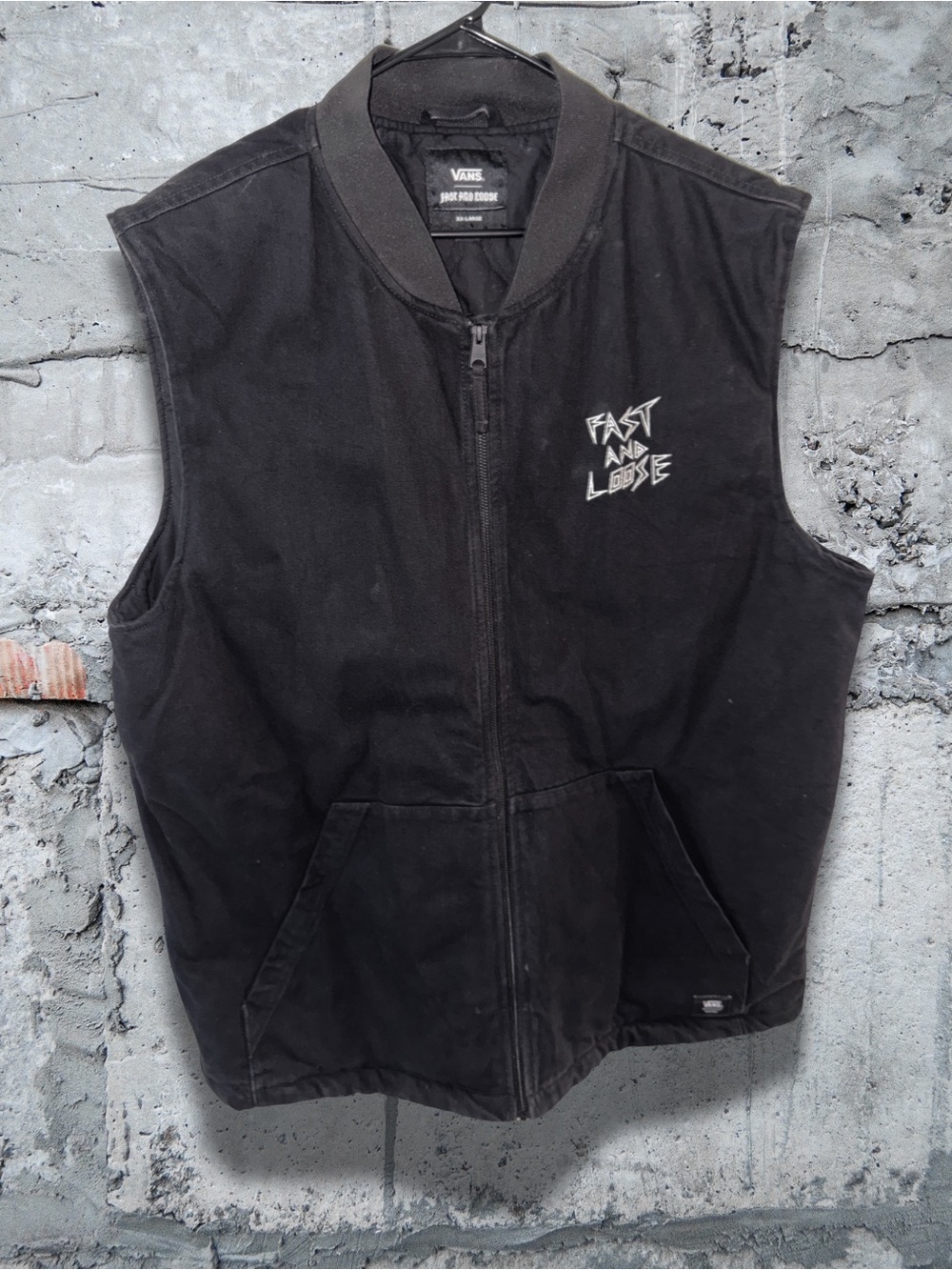Vans Black Vest Fast And Loose Embroidery